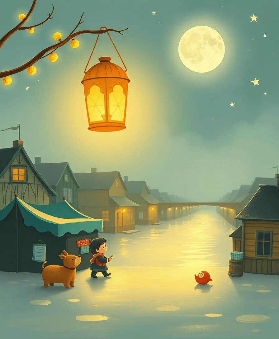 Cover illustration for The Lantern That Learned to Glow